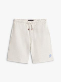 Logo Embroidery Jersey Twill Shorts — White 5