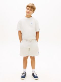 Logo Embroidery Jersey Twill Shorts — White 1