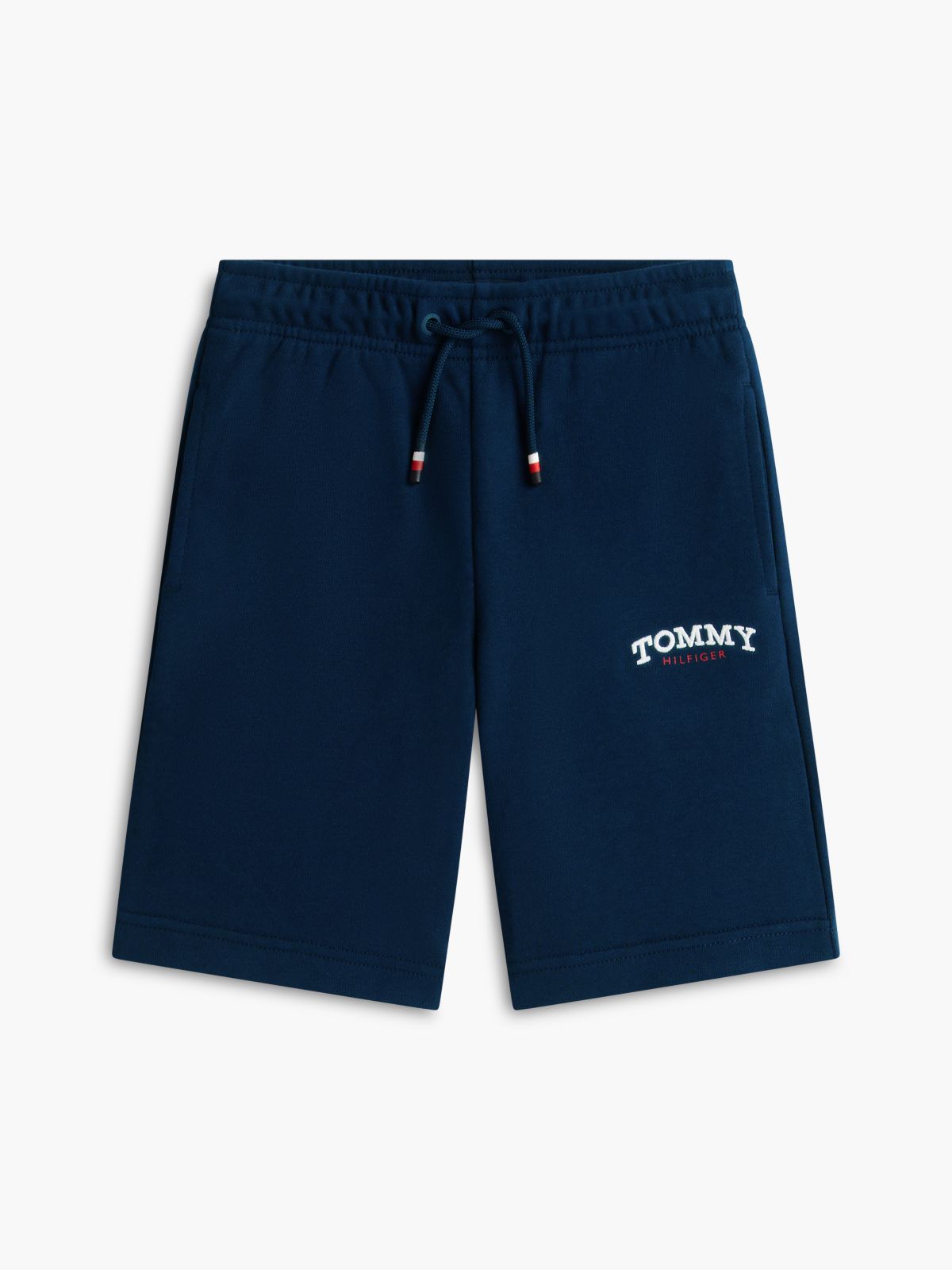 Logo Embroidery Terry Sweat Shorts — Blue