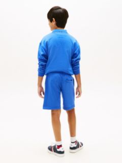 Logo Embroidery Terry Sweat Shorts — Blue 4