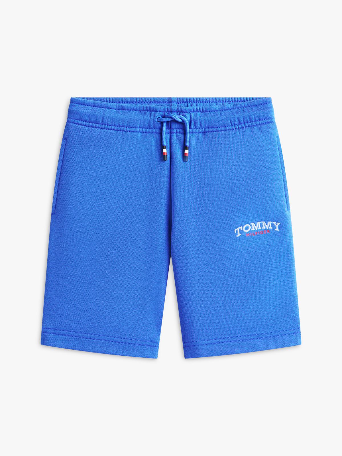 Logo Embroidery Terry Sweat Shorts — Blue