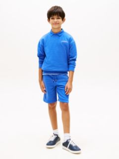 Logo Embroidery Terry Sweat Shorts — Blue 1