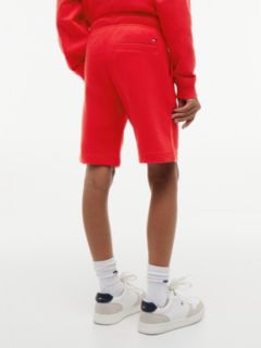 Logo Embroidery Terry Sweat Shorts — Red 5