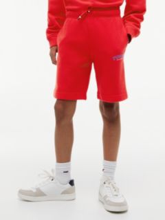 Logo Embroidery Terry Sweat Shorts — Red 1
