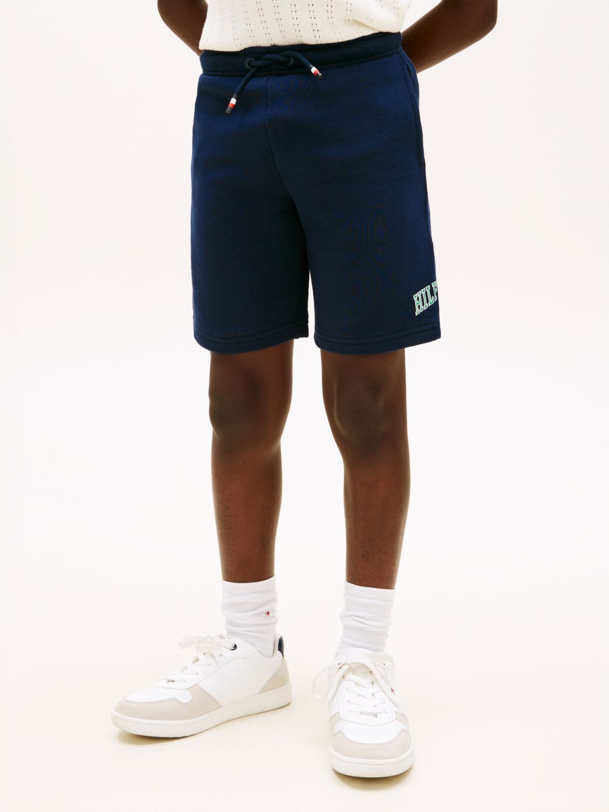 Terry Wide Leg Sweat Shorts — Blue