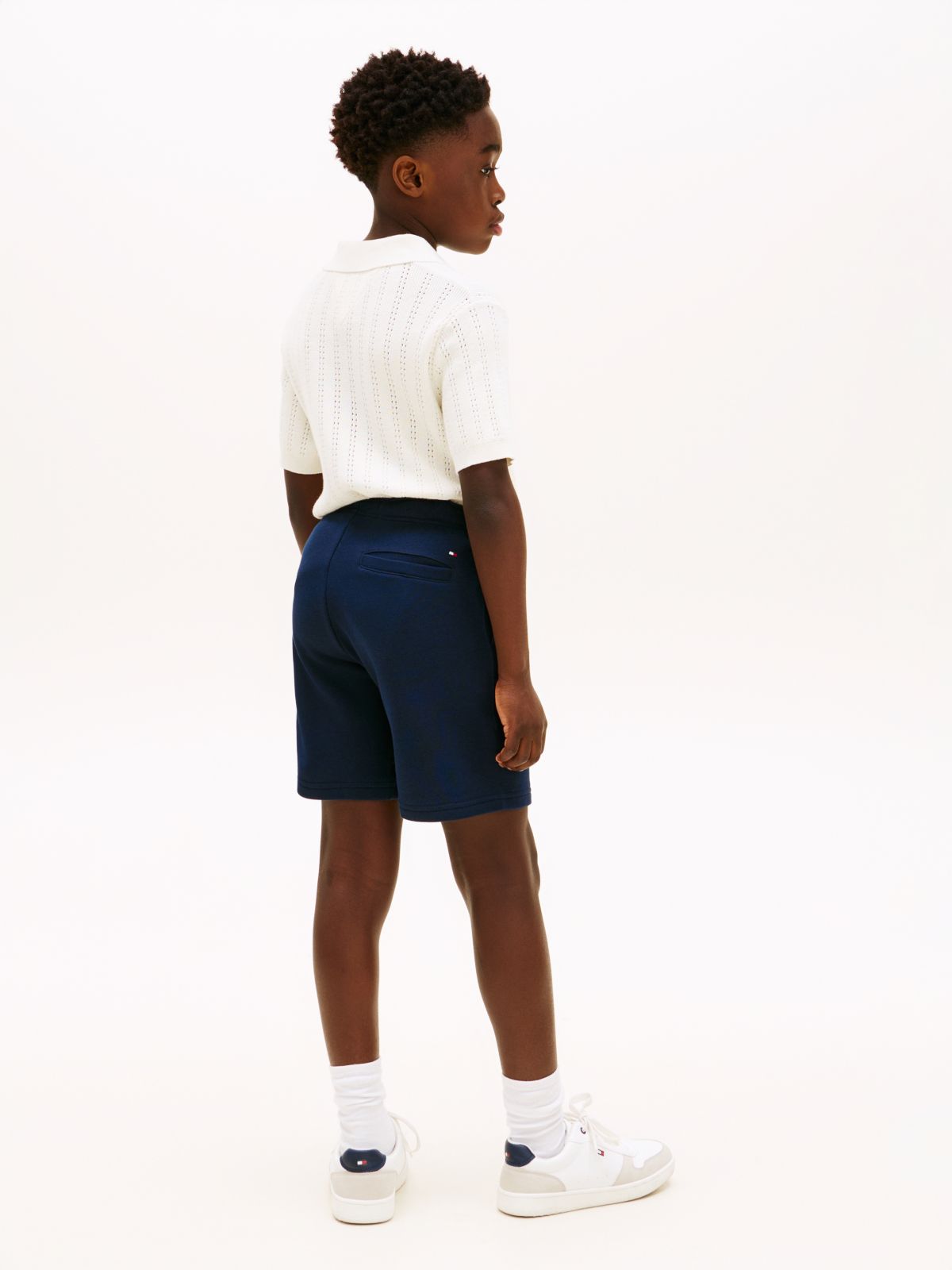 Terry Wide Leg Sweat Shorts — Blue