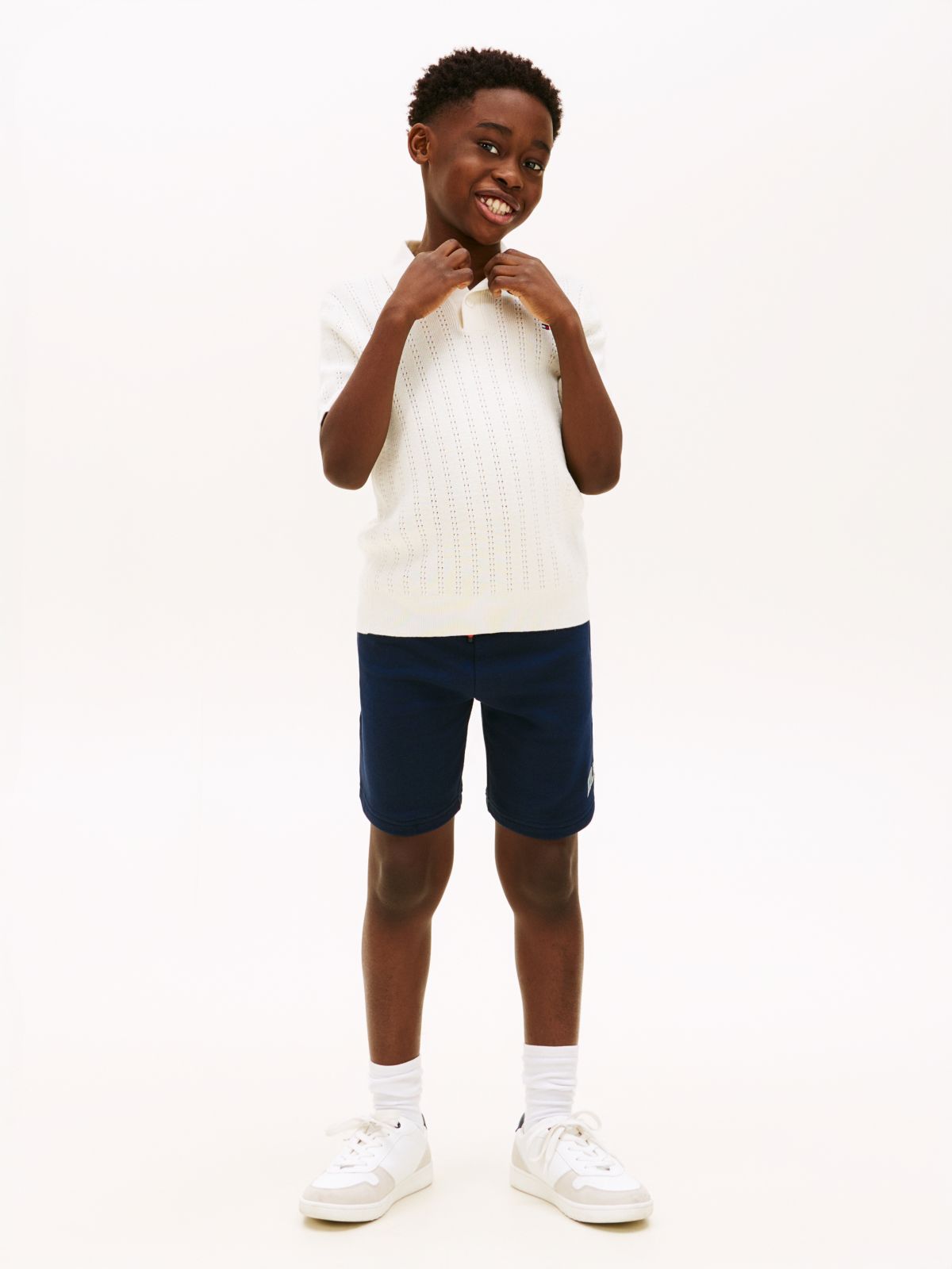 Terry Wide Leg Sweat Shorts — Blue