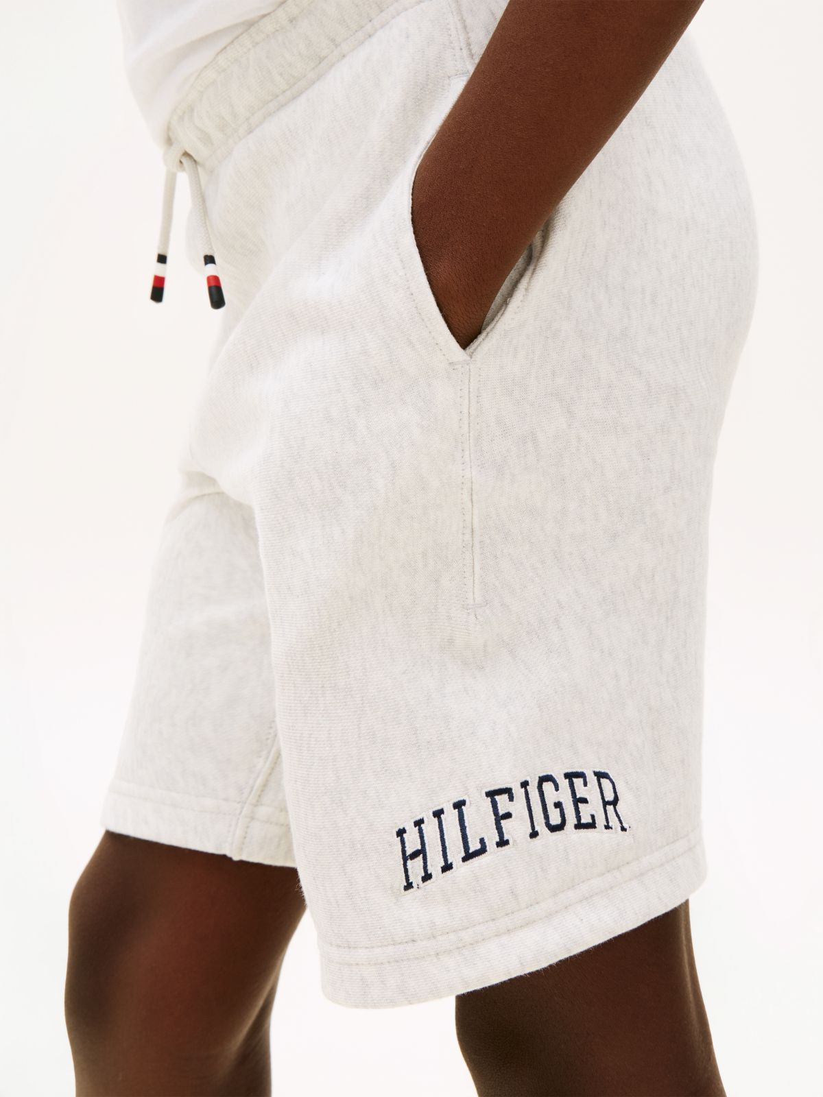 Terry Wide Leg Sweat Shorts — Grey