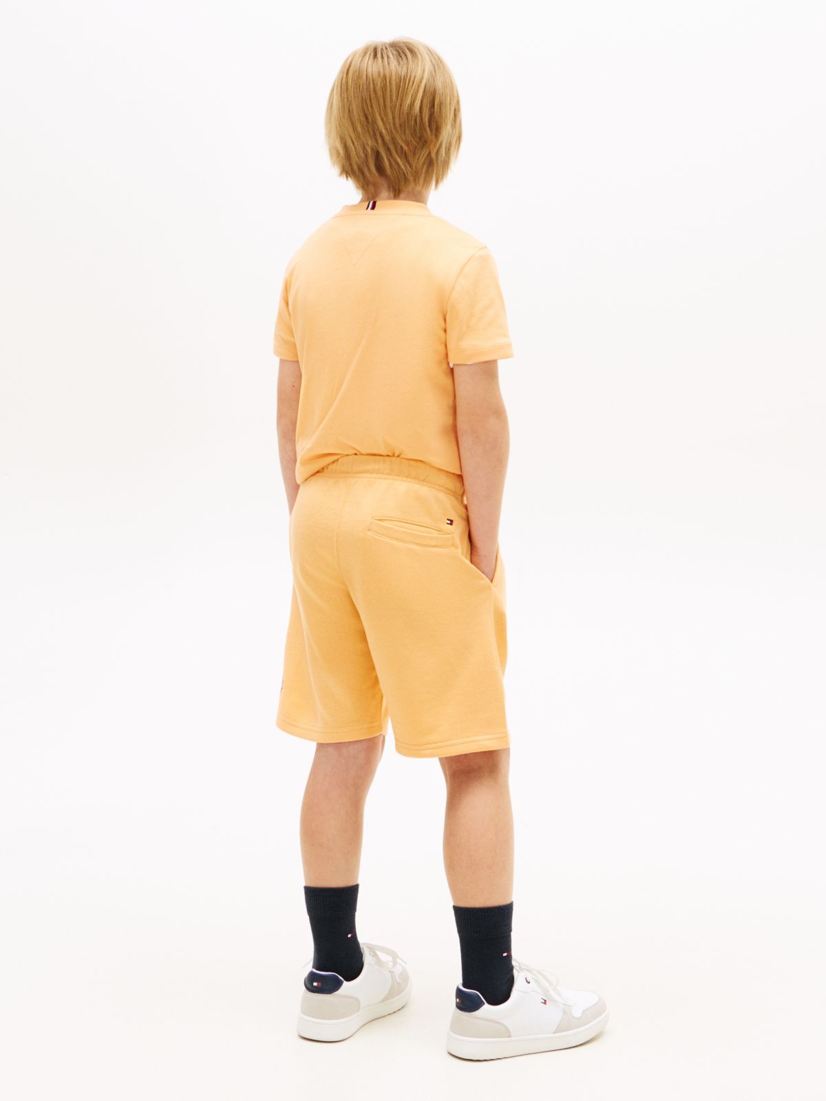 Terry Wide Leg Sweat Shorts — Orange