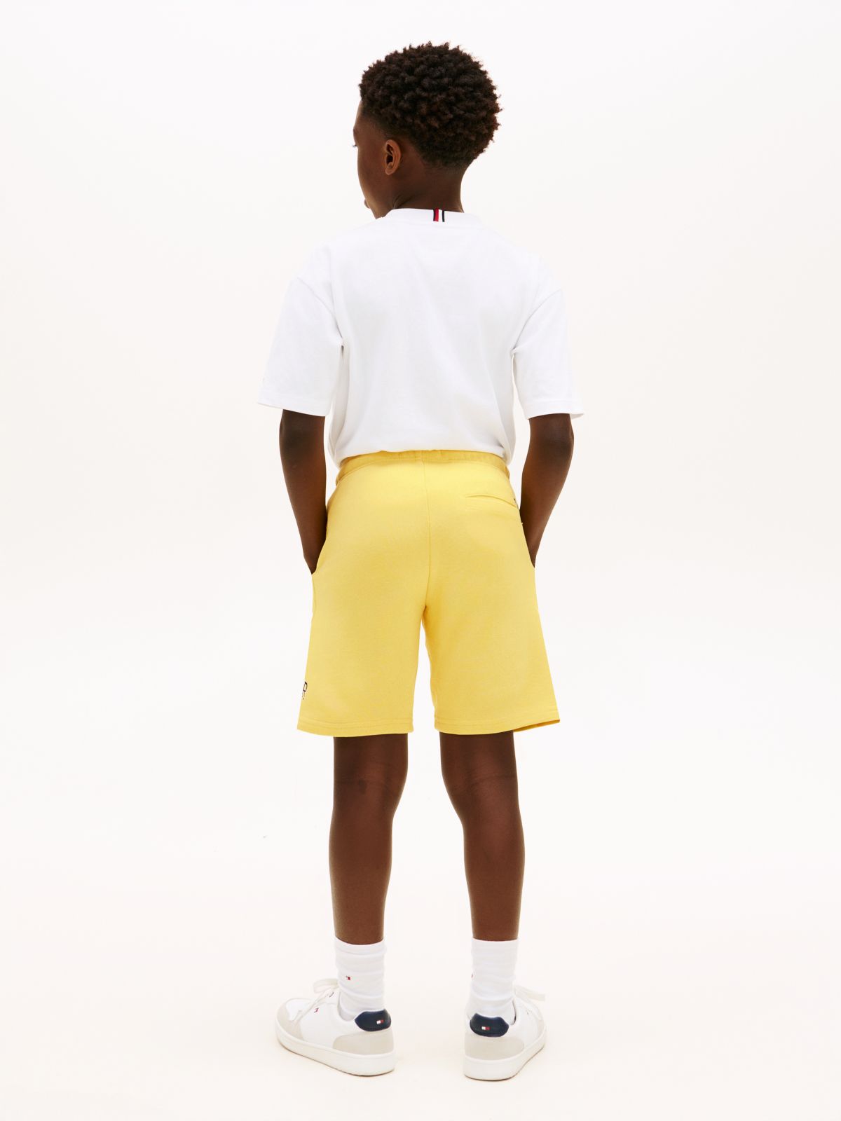 Terry Wide Leg Sweat Shorts — Yellow