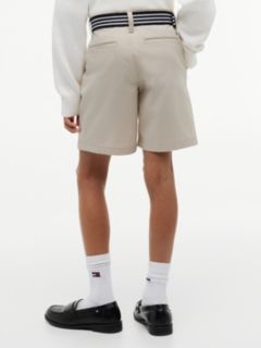 Essential Signature Belt Loose Chino Shorts — Beige 4