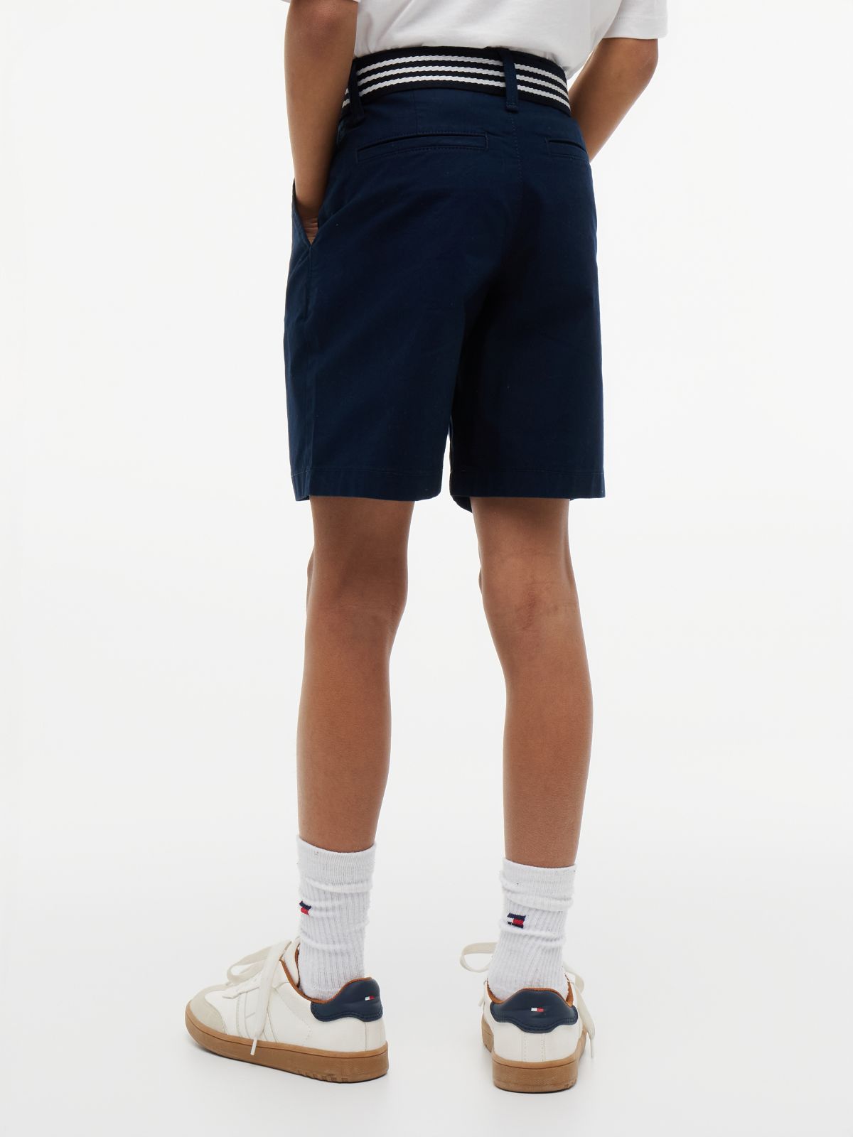 Essential Signature Belt Loose Chino Shorts — Blue