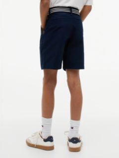 Essential Signature Belt Loose Chino Shorts — Blue 4
