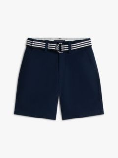 Essential Signature Belt Loose Chino Shorts — Blue 5