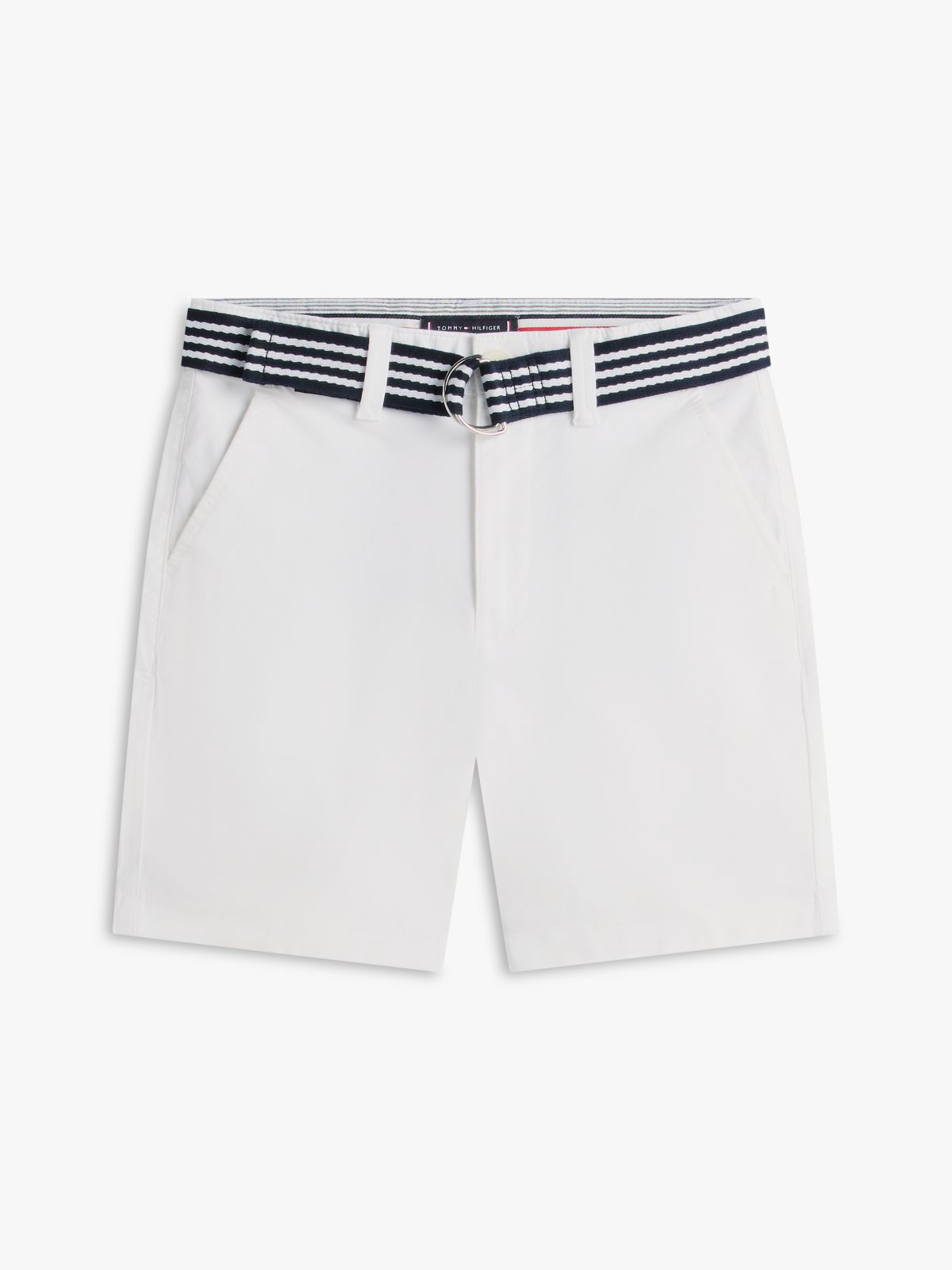 Essential Signature Belt Loose Chino Shorts — White