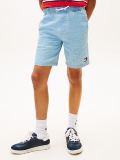 Wavy Flag Herringbone Weave Relaxed Shorts — Blue 2