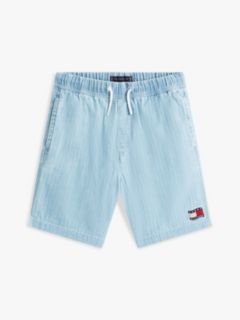Wavy Flag Herringbone Weave Relaxed Shorts — Blue 5