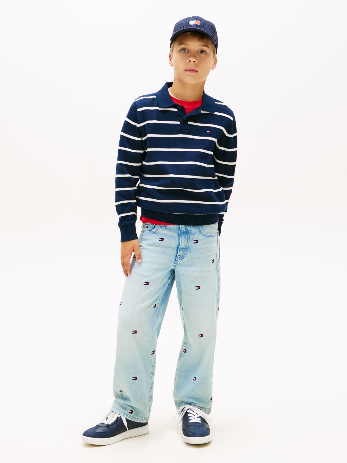 Essential Polo Collar Jumper — Blue