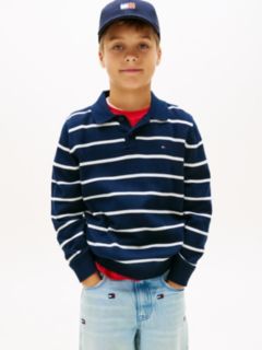 Essential Polo Collar Jumper — Blue 1