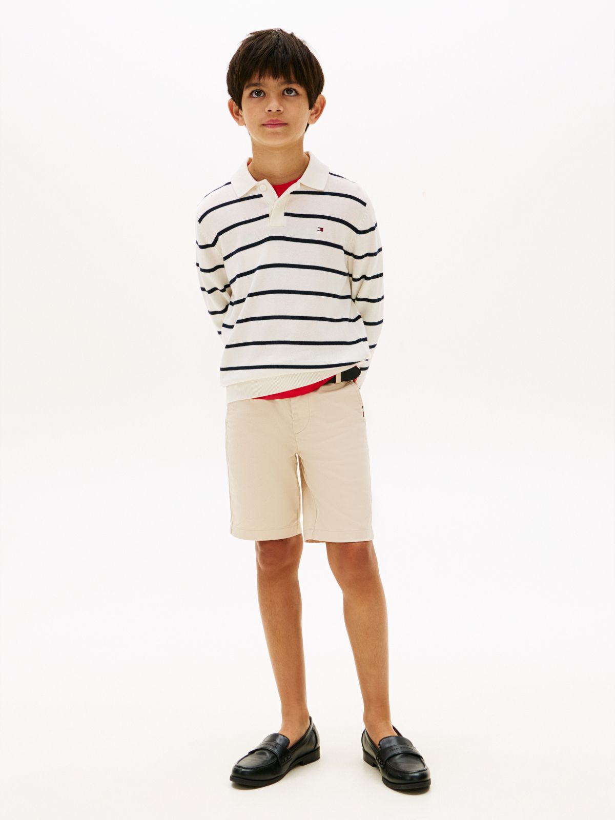 Essential Polo Collar Jumper — White