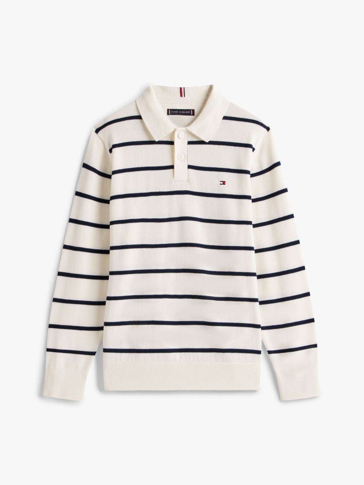 Essential Polo Collar Jumper — White
