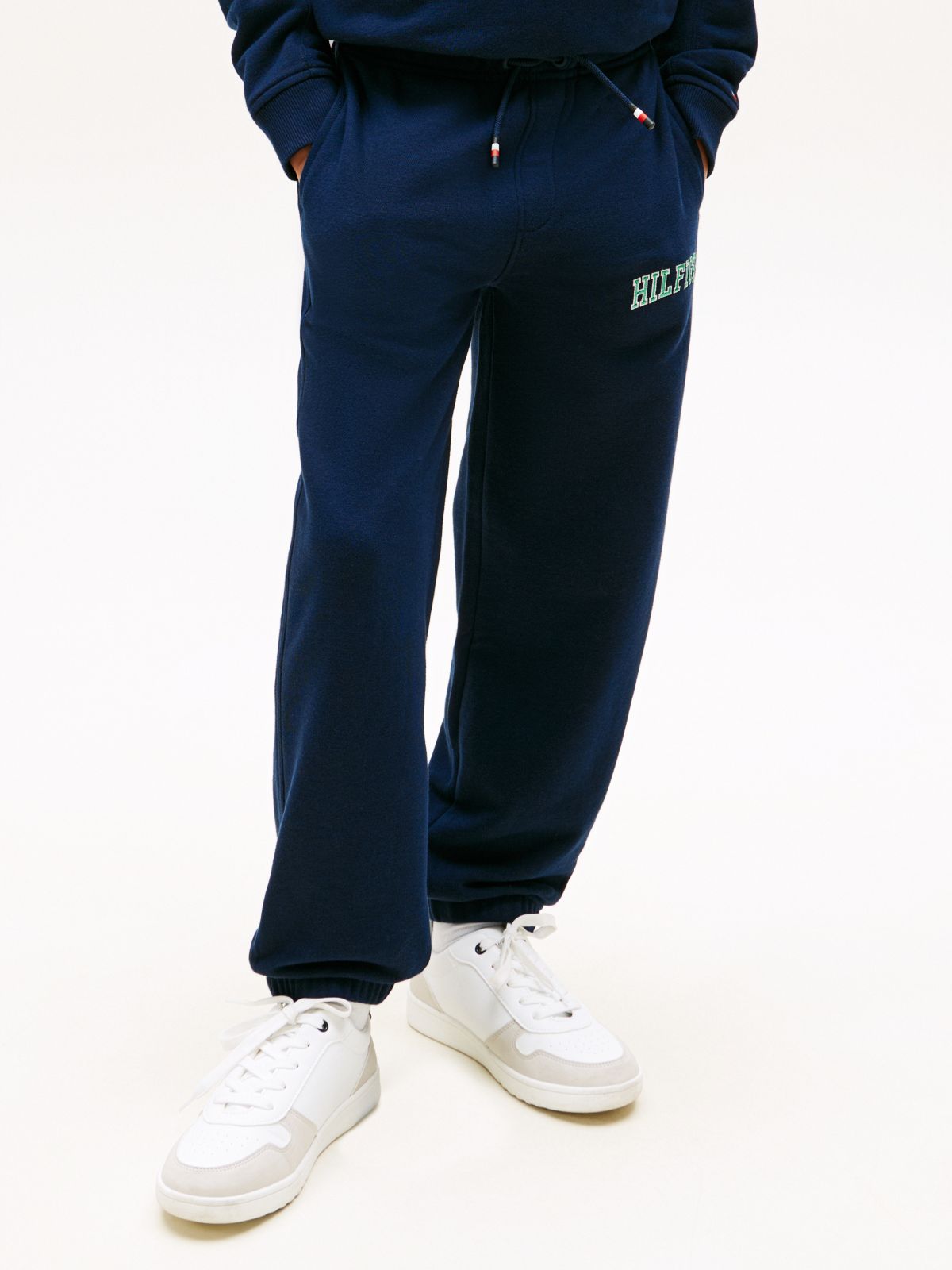 Logo Embroidery Terry Joggers — Blue