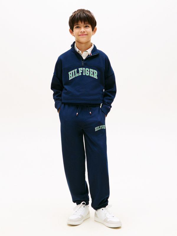 Logo Embroidery Terry Joggers — Blue