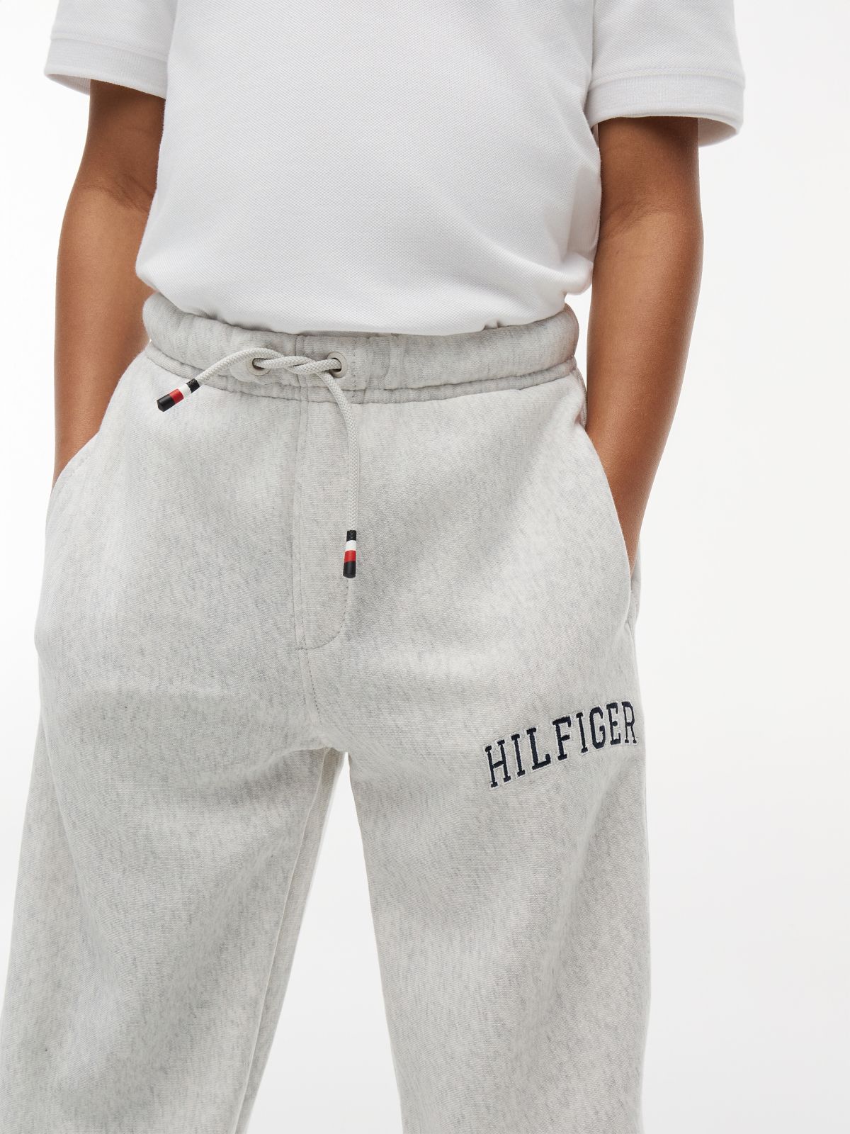 Logo Embroidery Terry Joggers — Grey