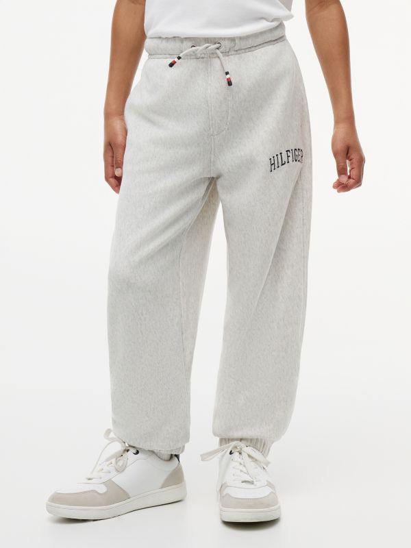 Logo Embroidery Terry Joggers — Grey