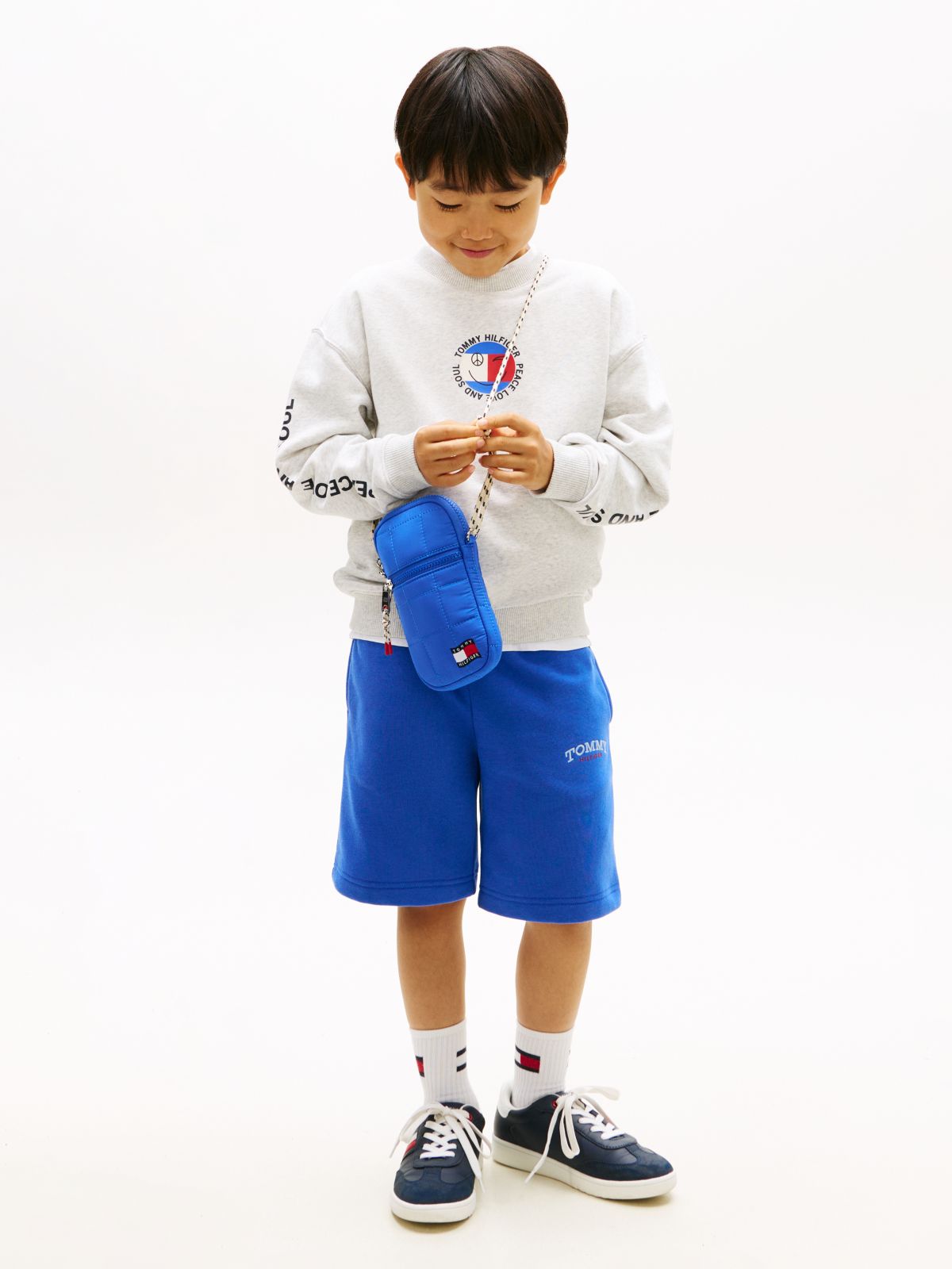 Smiley Flag Back Logo Terry Sweatshirt — Grey
