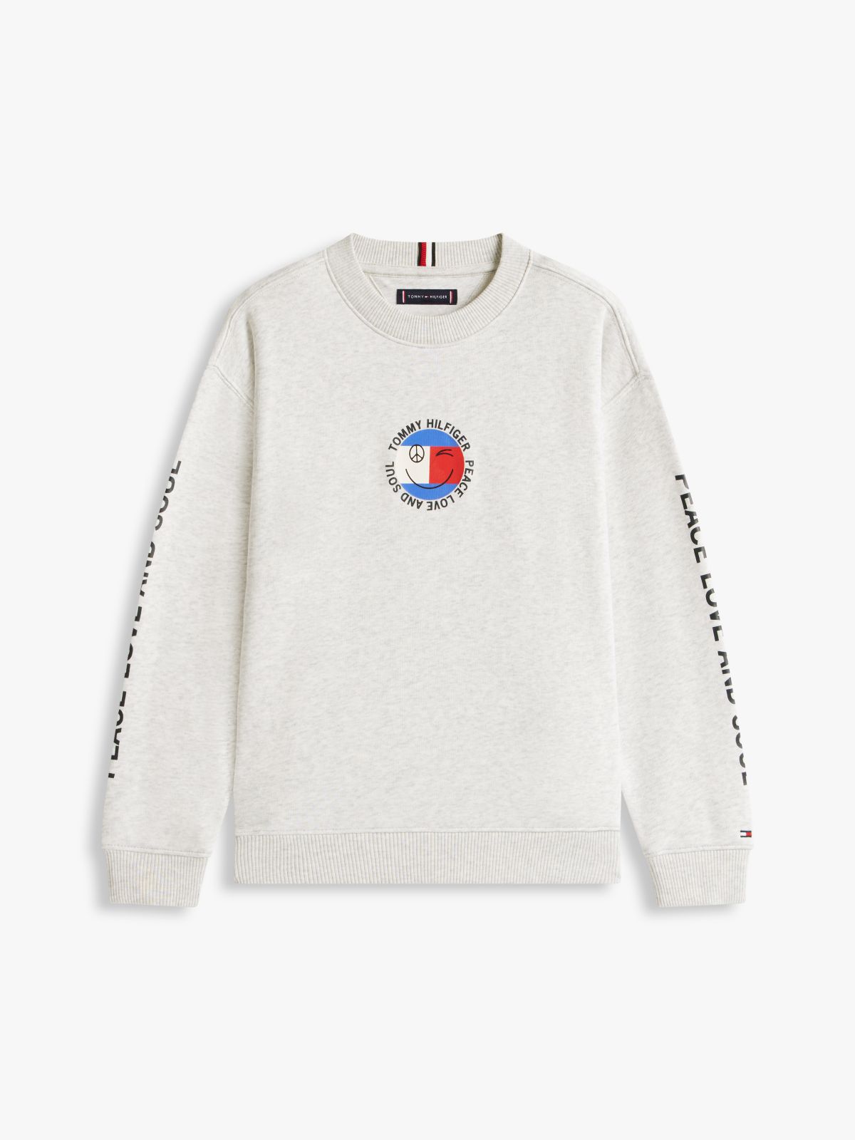 Smiley Flag Back Logo Terry Sweatshirt — Grey