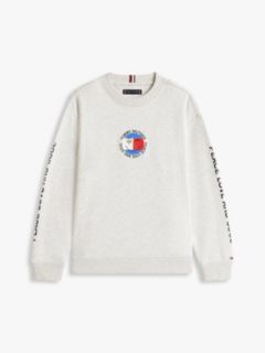 Smiley Flag Back Logo Terry Sweatshirt — Grey 5