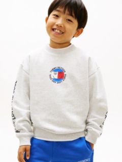 Smiley Flag Back Logo Terry Sweatshirt — Grey 1