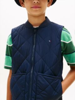 Lightweight Diamond Quilted Gilet — Blue 2