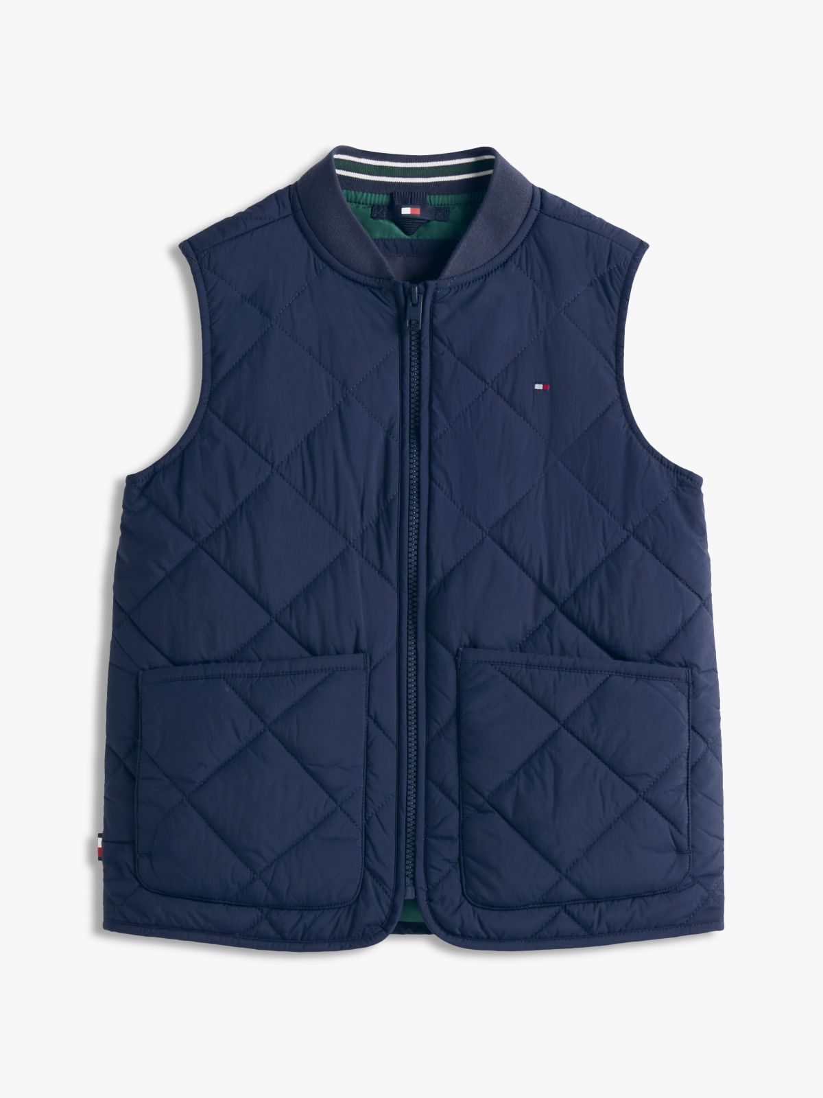 Lightweight Diamond Quilted Gilet — Blue
