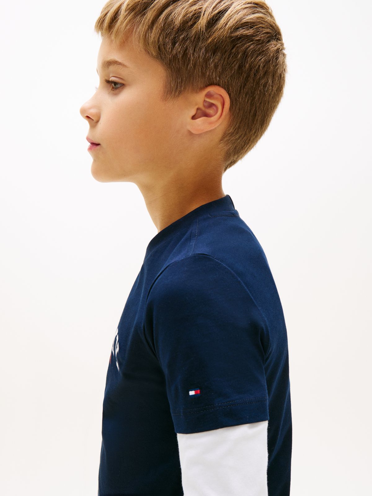 Logo Crew Neck Jersey T-Shirt — Blue