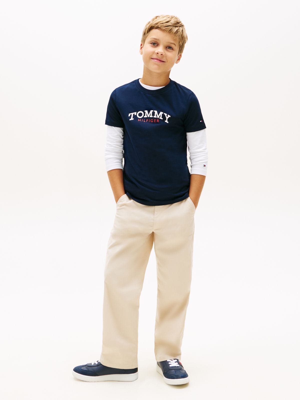 Logo Crew Neck Jersey T-Shirt — Blue