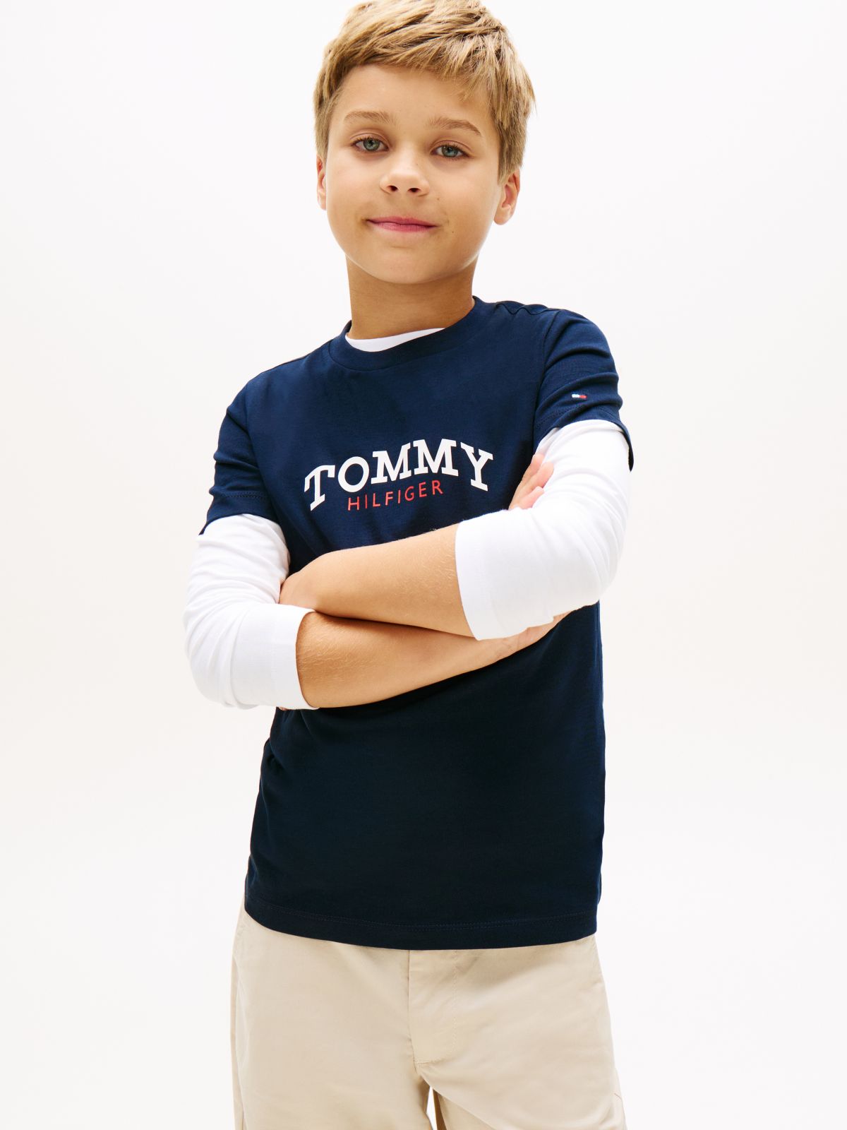Logo Crew Neck Jersey T-Shirt — Blue
