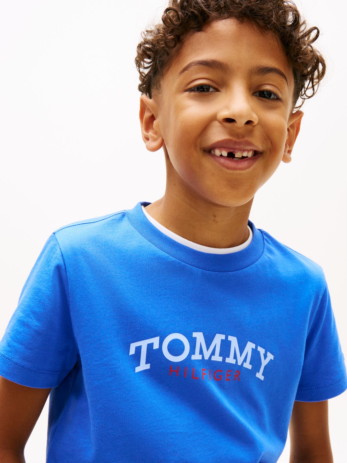Logo Crew Neck Jersey T-Shirt — Blue