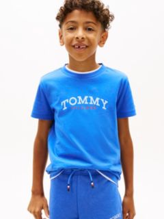 Logo Crew Neck Jersey T-Shirt — Blue 1