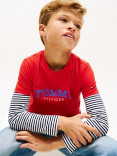 Logo Crew Neck Jersey T-Shirt — Red 2