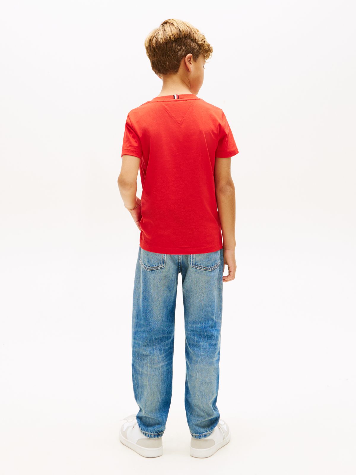 Logo Crew Neck Jersey T-Shirt — Red