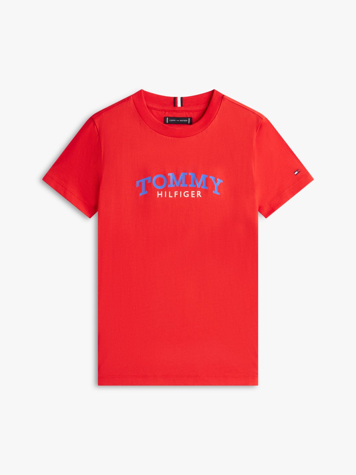 Logo Crew Neck Jersey T-Shirt — Red