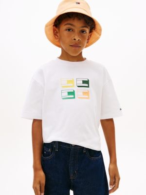 white 3d flag graphic jersey t-shirt for boys tommy hilfiger