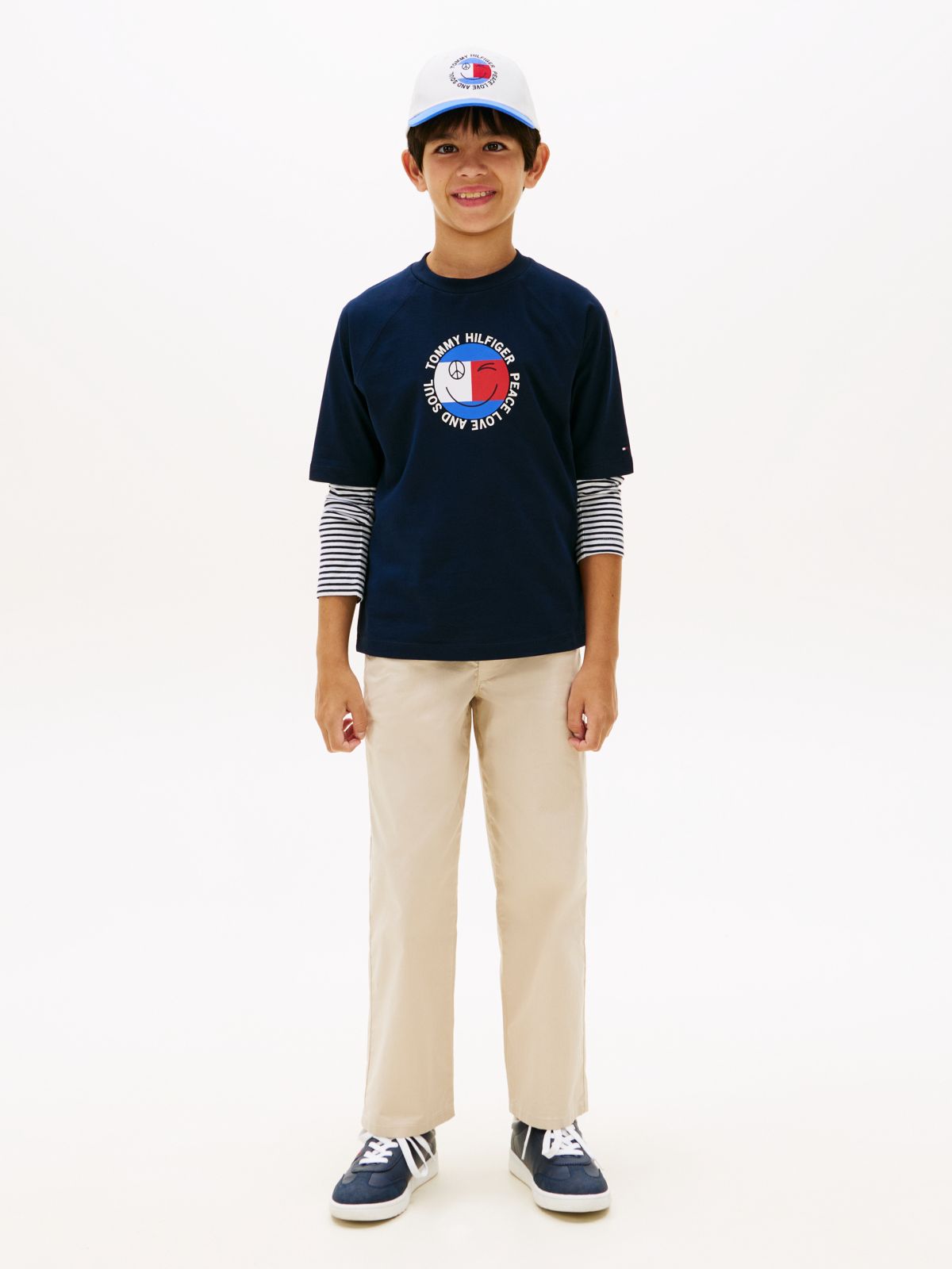 Smiley Flag Logo Jersey T-Shirt — Blue