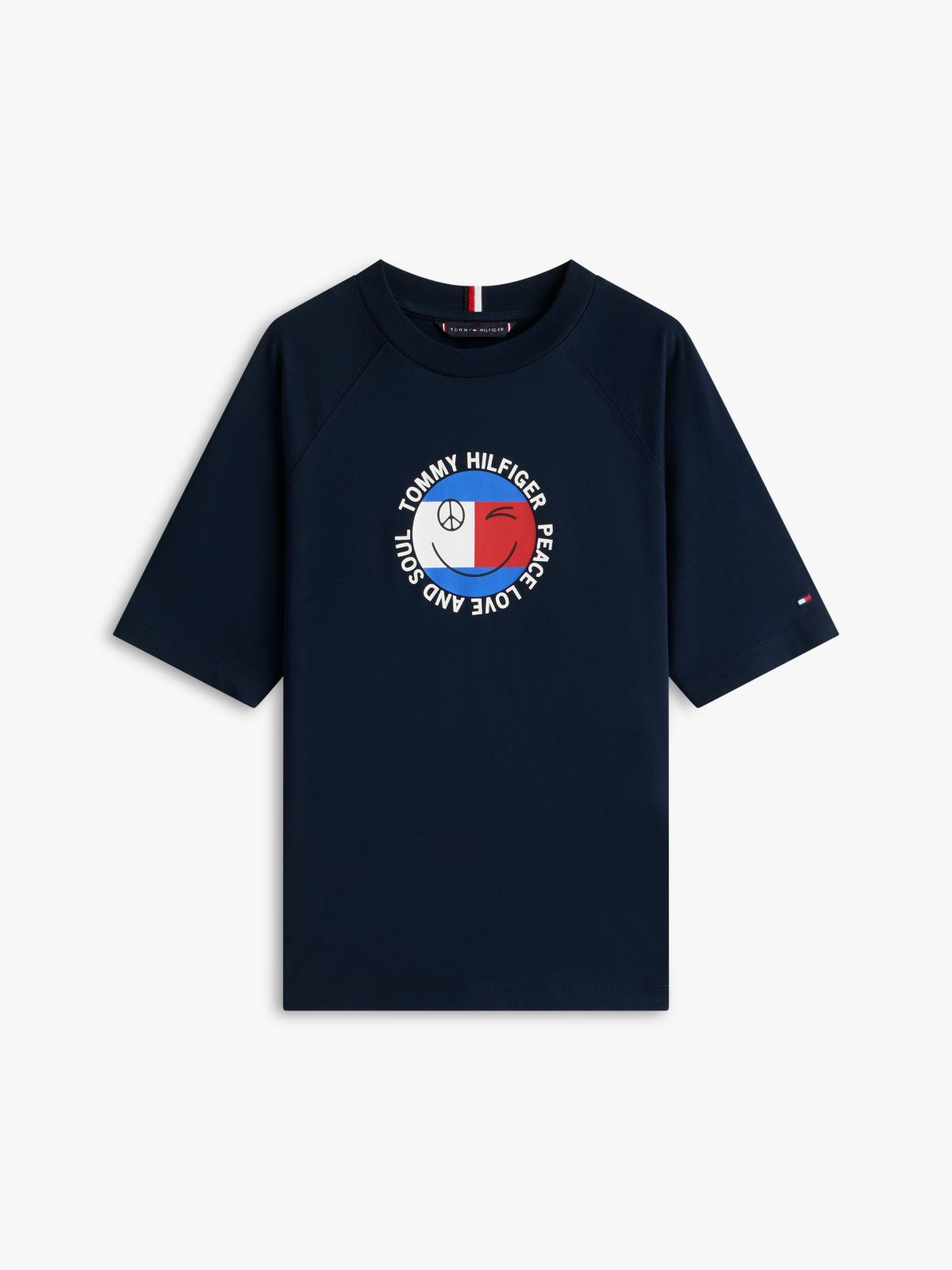Smiley Flag Logo Jersey T-Shirt — Blue