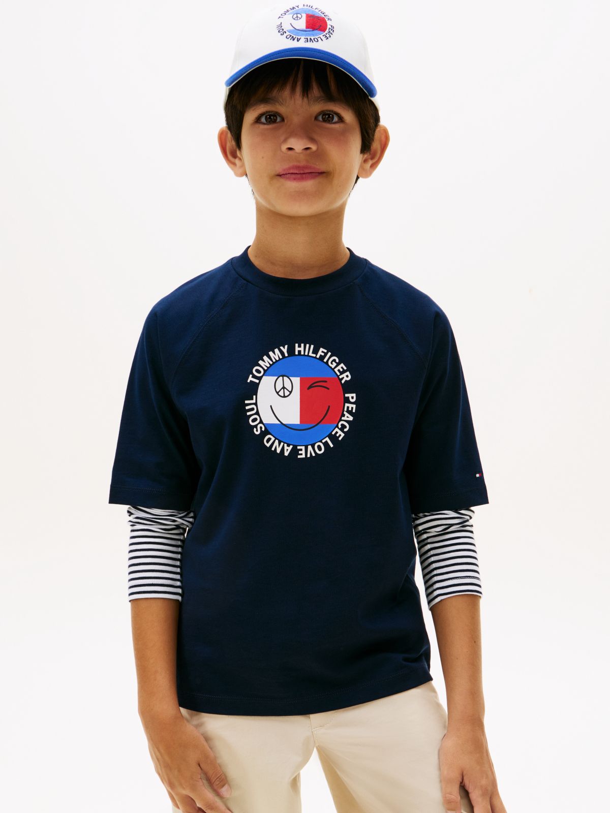 Smiley Flag Logo Jersey T-Shirt — Blue