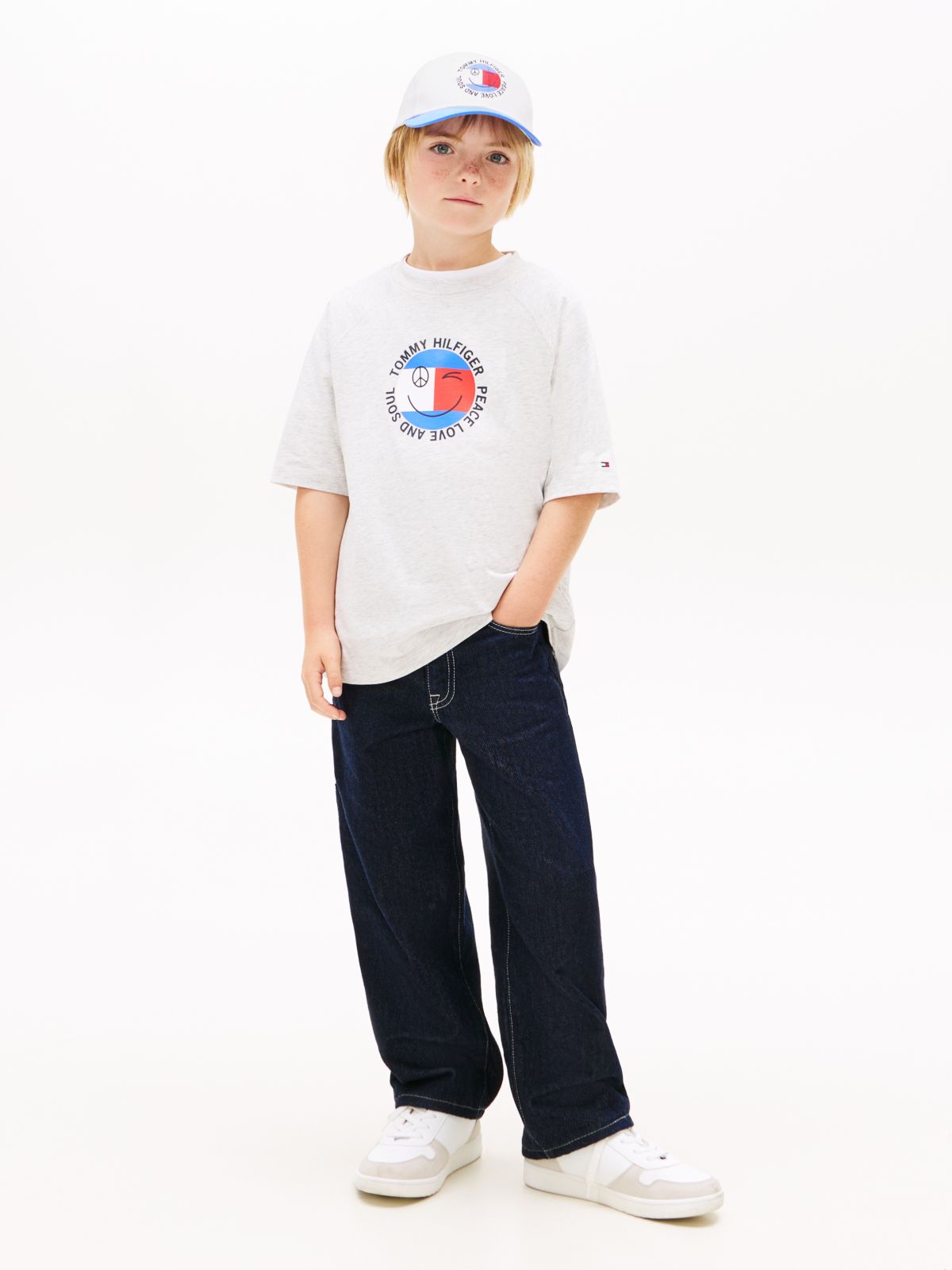 Smiley Flag Logo Jersey T-Shirt — Grey