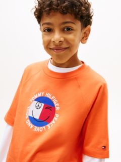 Smiley Flag Logo Jersey T-Shirt — Orange 2