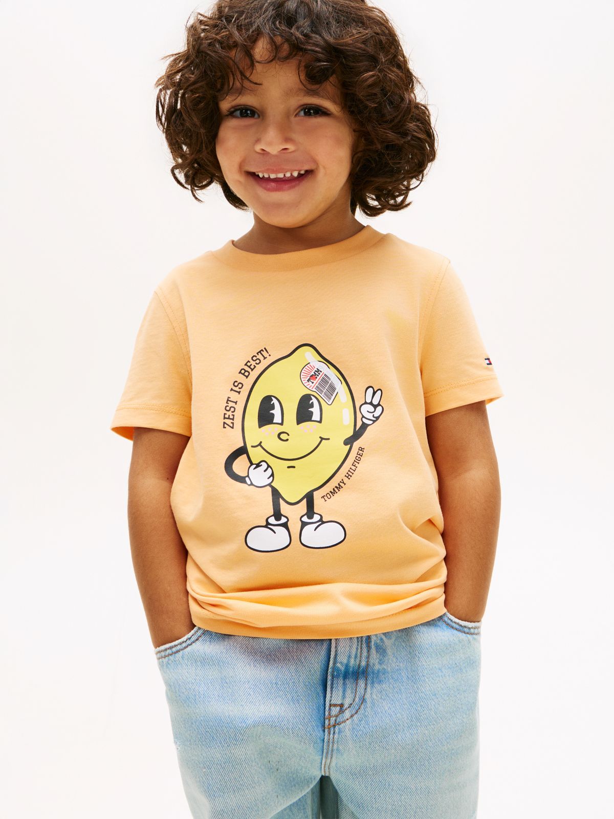 Graphic Print Jersey T-Shirt — Orange